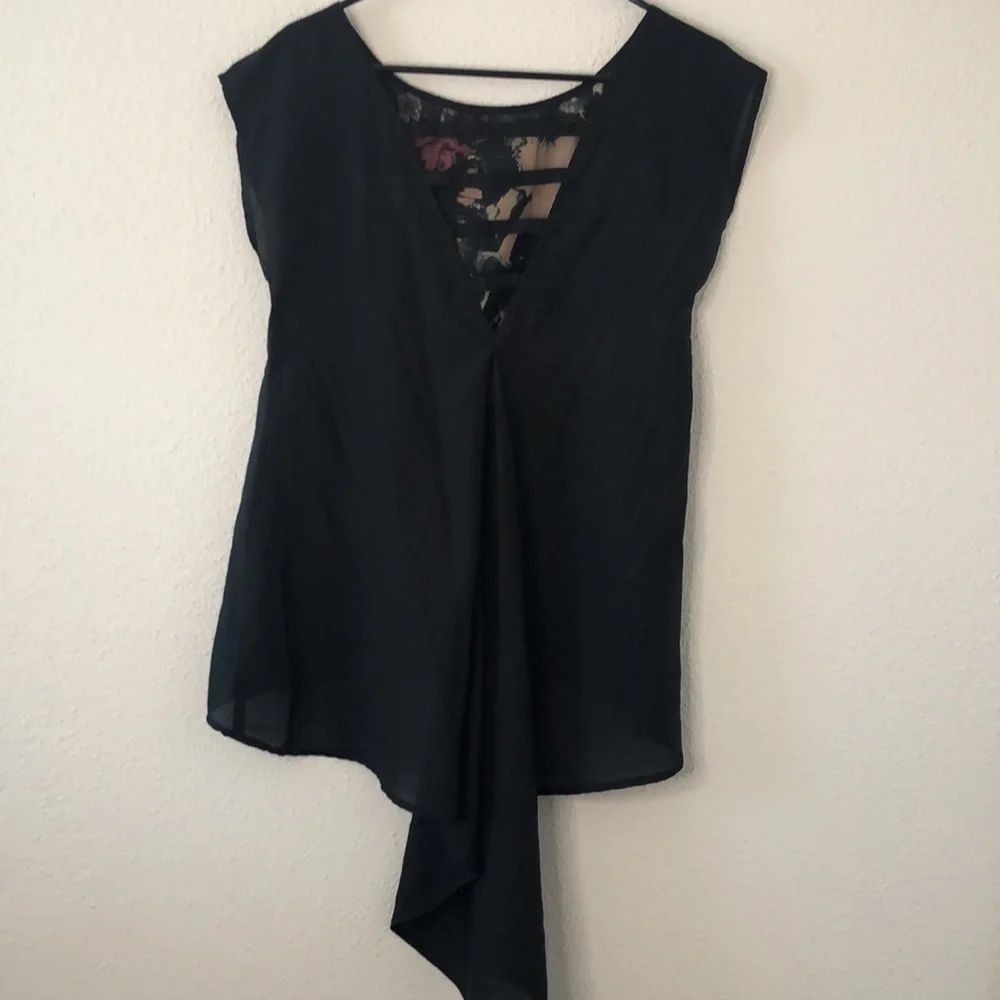 Skull print high low Gothic top M - Picture 4 of 6